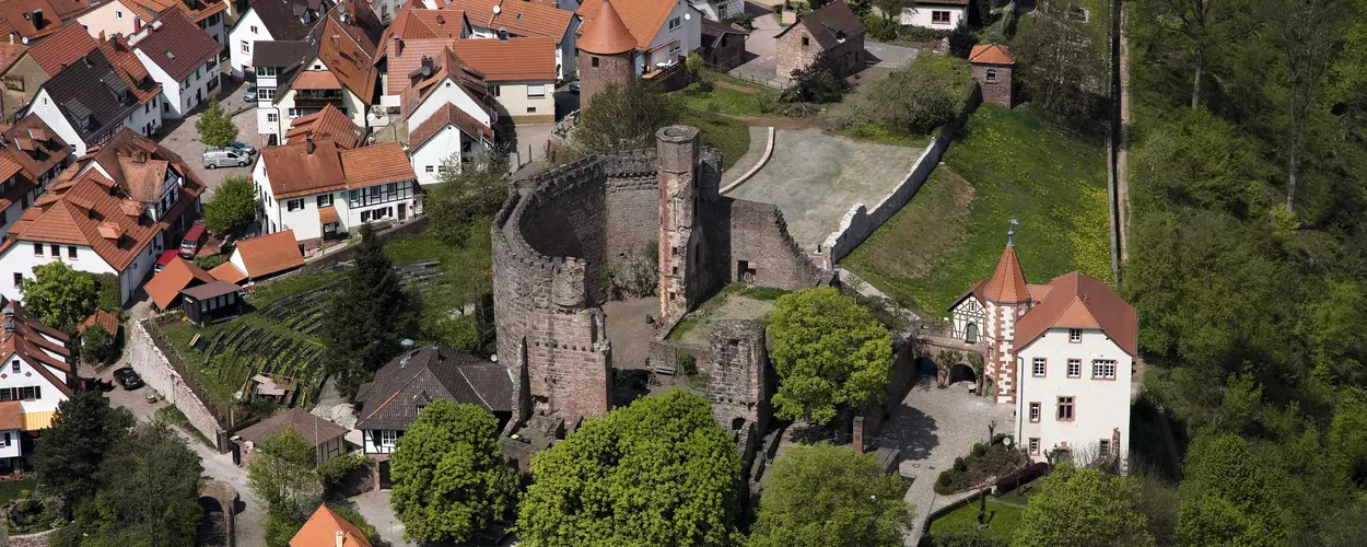 Ruines du château-fort de Dilsberg, Vue aérienne