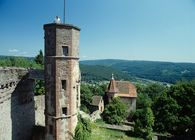 Ruines du château-fort de Dilsberg;  l'image: Staatliche Schlösser und Gärten Baden-Württemberg, Arnim Weischer